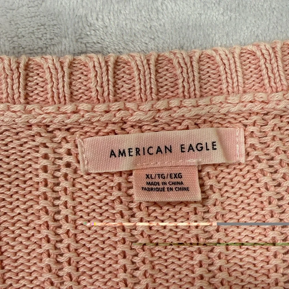 American Eagle Pink‎ Cable Knit Cardigan & Cami Set Womens XL